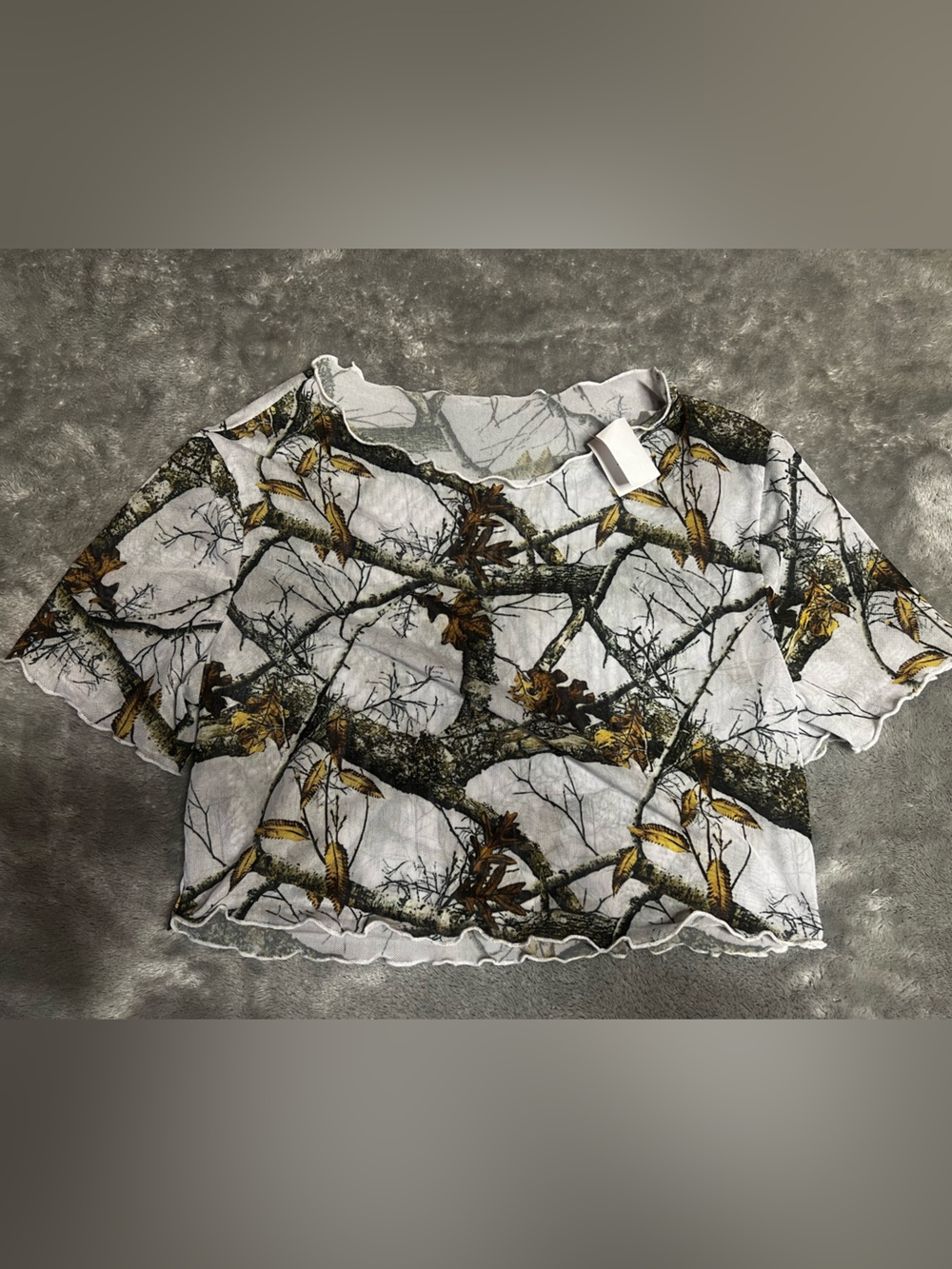 Camo Mesh Crop Top